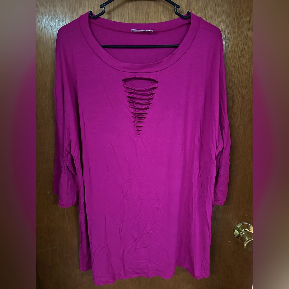 Pink Blumin Apparel cut neck tshirt